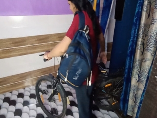 Today my step sister came home early from college to get her pussy fucked.